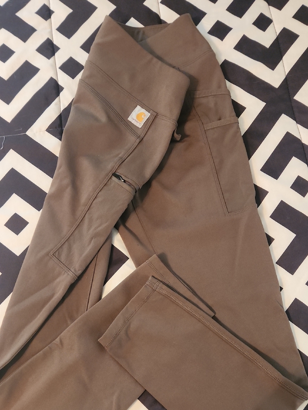Carhartt Olive Brown Utility Leggings with Side Pocket